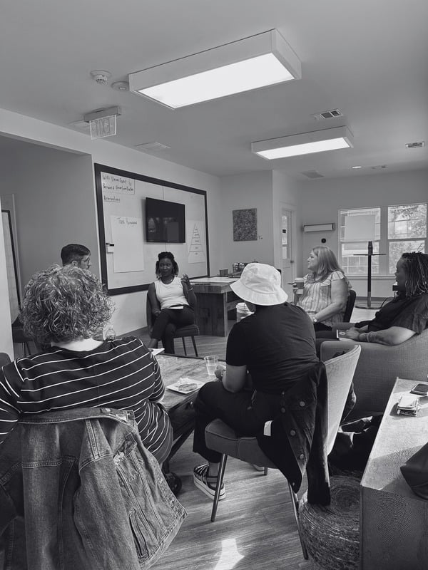 Group discussion in a meeting room